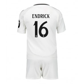 Real Madrid Endrick #16 Domaci Dres za Dječji 2024-25 Kratak Rukavima (+ kratke hlače)